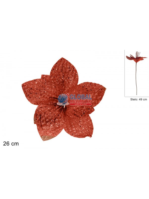 POINSETTIA GLITTER ROSSO