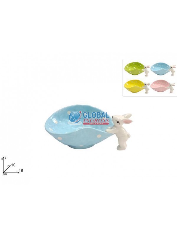 VASSOIO CERAMICA C/CONIGLIETTO 16cm