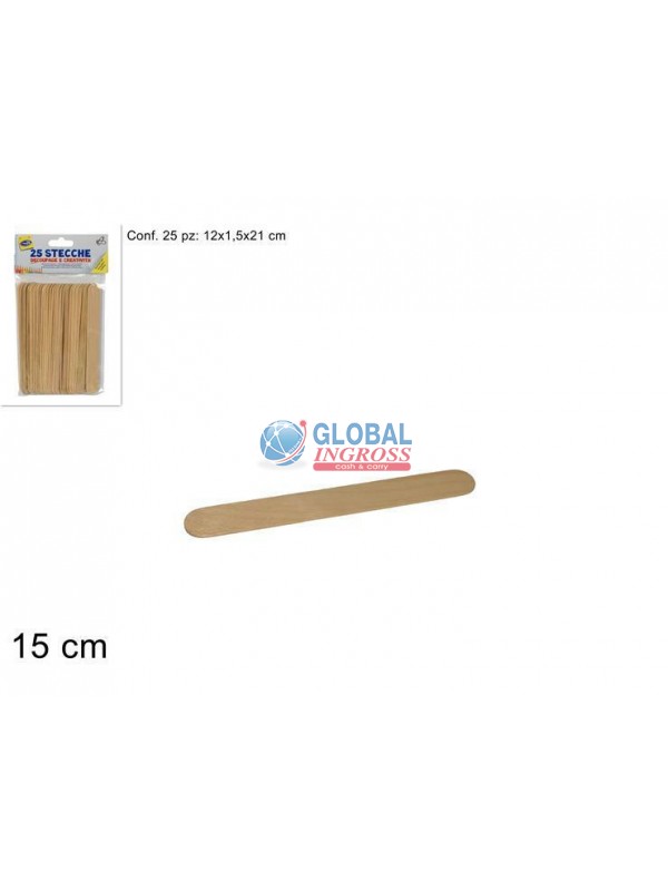 STECCHE LEGNO GRANDI 25pz