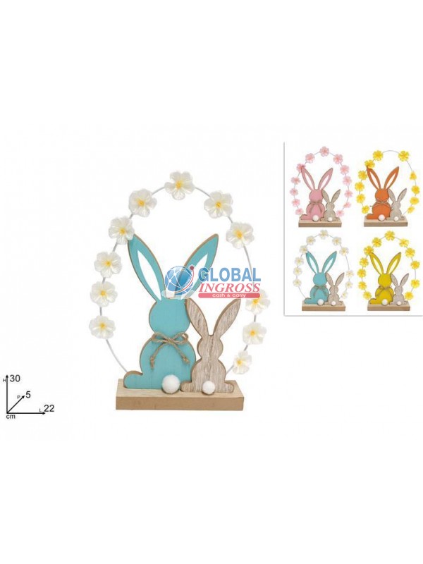 CONIGLI C/ARCO UOVO METALLO