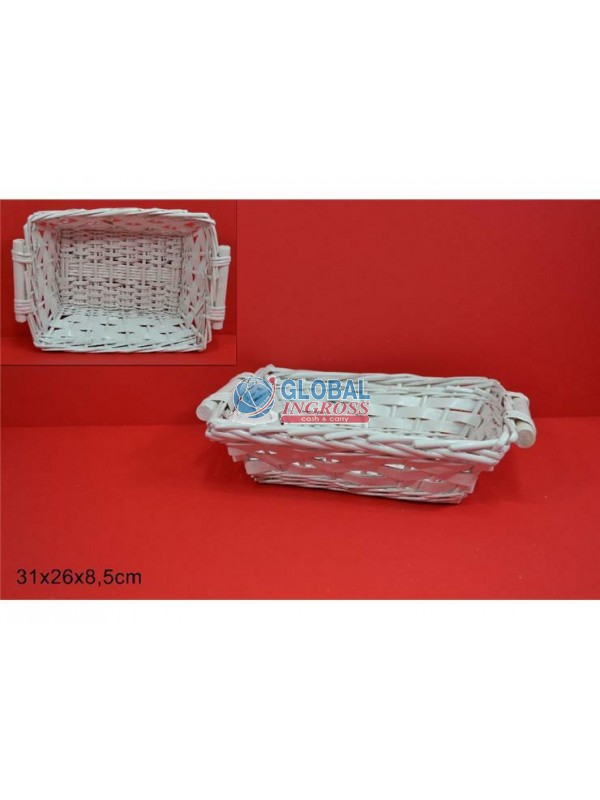 CESTA RETTANGOLARE 31x26 BIANCA