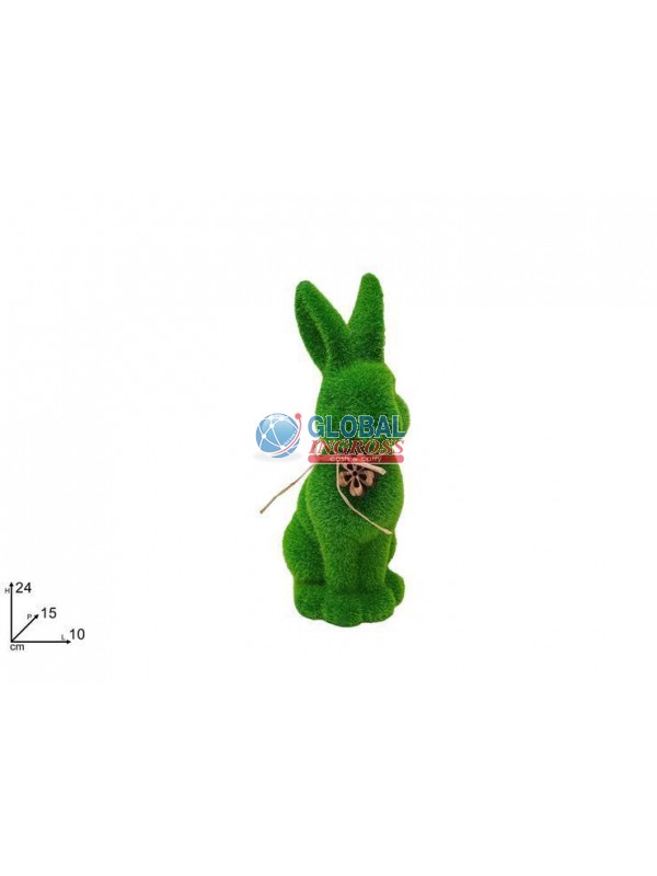 CONIGLIO FLOCCATO VERDE24cm