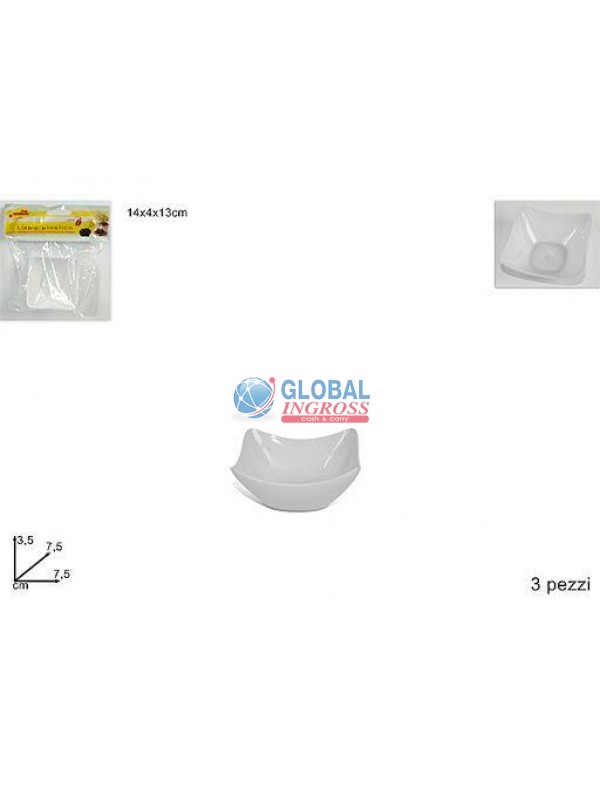 COPPETTA PLASTICA BIANCA 3pz