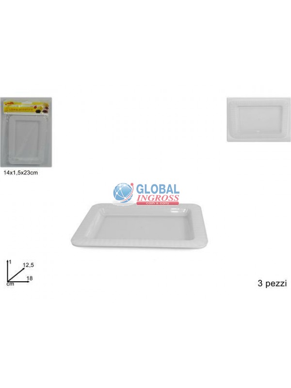 VASSOIO PLASTICA BIANCO3pz