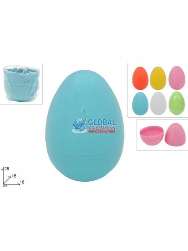 CONTENITORE UOVO PLASTICA 25cm COL.ASS.