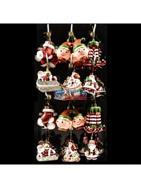 PENDENTE NATALE IN PLASTICA 12cm modelli ass.