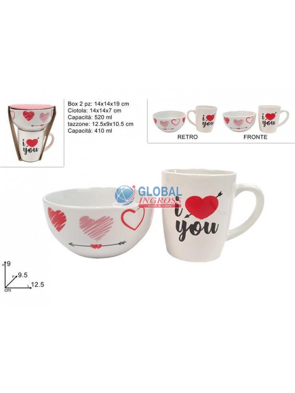 TAZZA LOVE 410ml + CIOTOLA 520ml