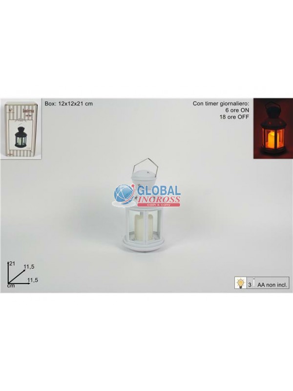 LANTERNA CANDELA BIANCOC/TIMER