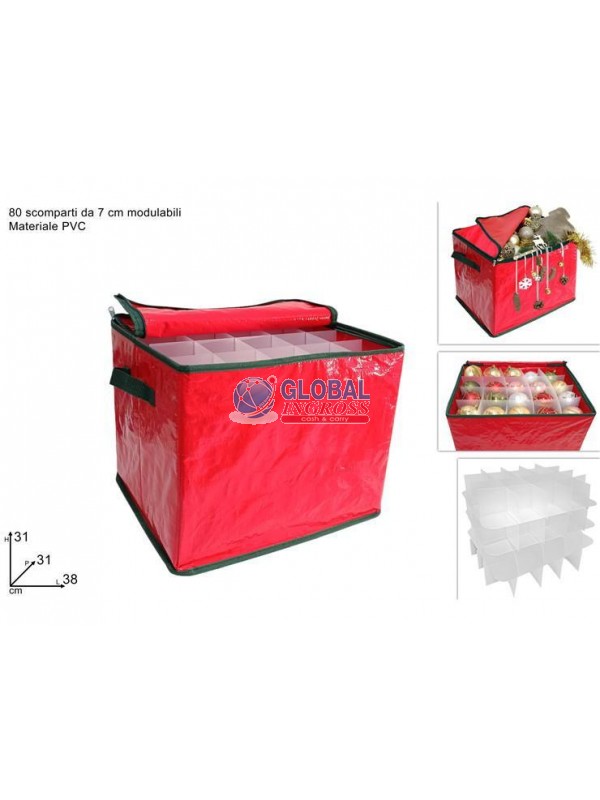 BOX PORTA PALLINE CON SEPARATORI 38x31x31
