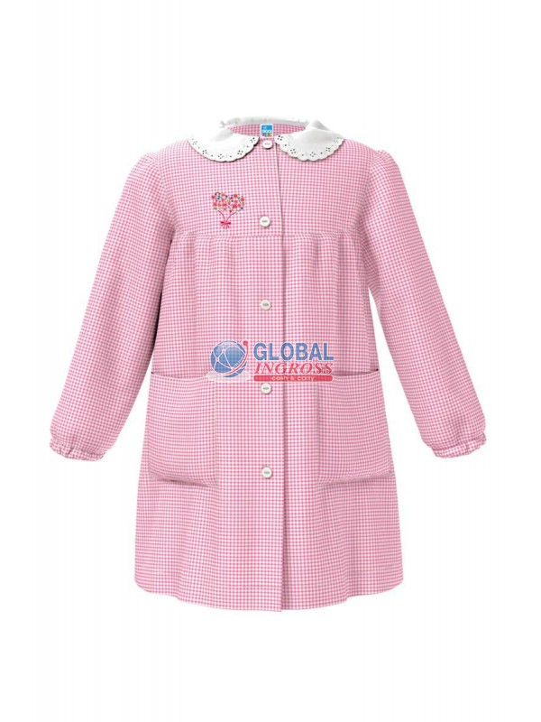 GREMBIULE ASILO ROSA 45BOUQUET CUORE 2anni