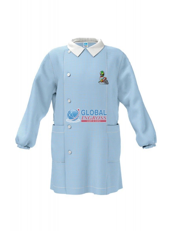 GREMBIULE ASILO AZZURRO60 MOTO 5anni