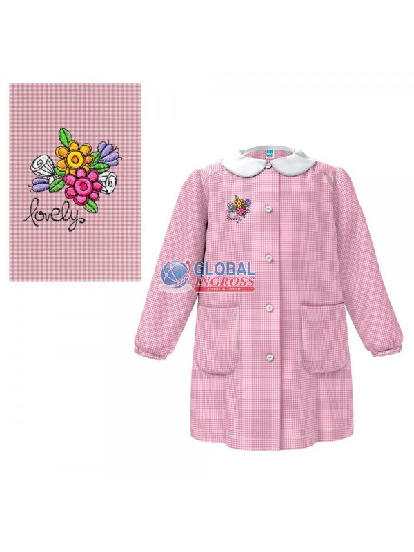 GREMBIULE ASILO ROSA 65FIORI 6anni