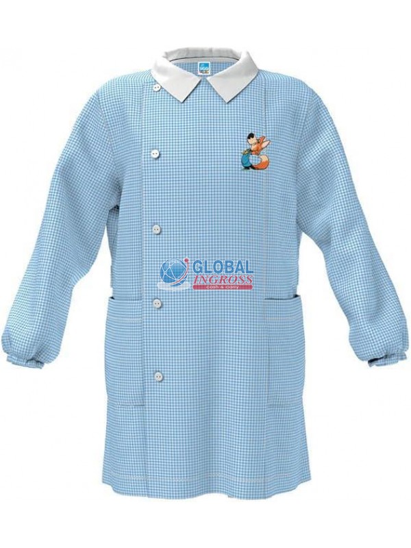 GREMBIULE ASILO AZZURRO50 VOLPE 3anni