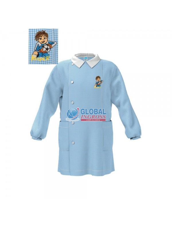 GREMBIULE ASILO AZZURRO65 PORTIERE 6anni