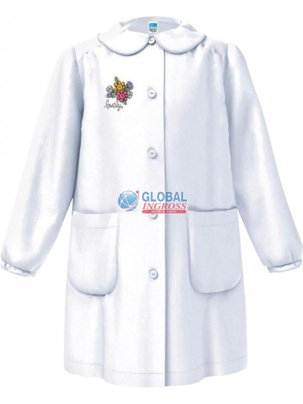 GREMBIULE ASILO BIANCO BIMBA 55 FIORI 4anni