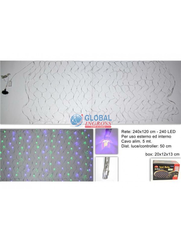 RETE 240 LED MULTICOLOR2,4x1,2mt ESTERNO/INTERNO