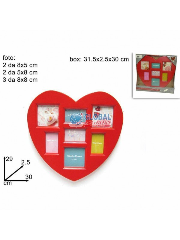 P/FOTO CUORE 7 POSTI ROSSO