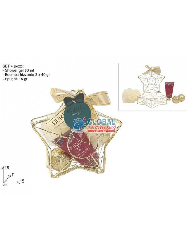SET DA BAGNO 4pz CONFEZIONE REGALO STELLA