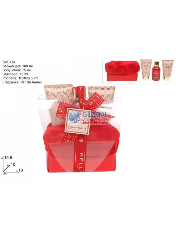 SET DA BAGNO 3pz LINEA CORPO ROSSO