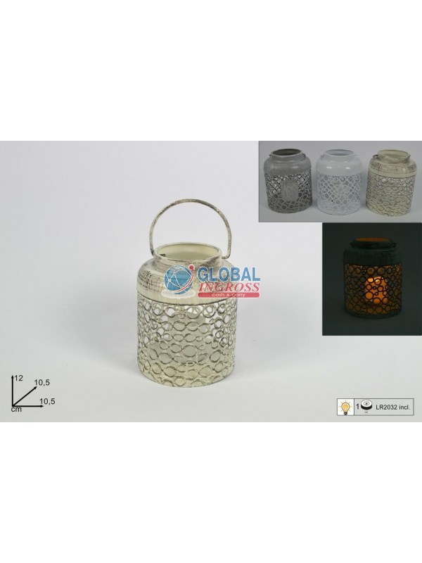 LANTERNA METALLO C/CANDELA