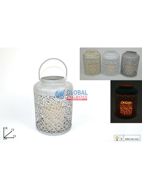 LANTERNA METALLO C/LUCE18cm