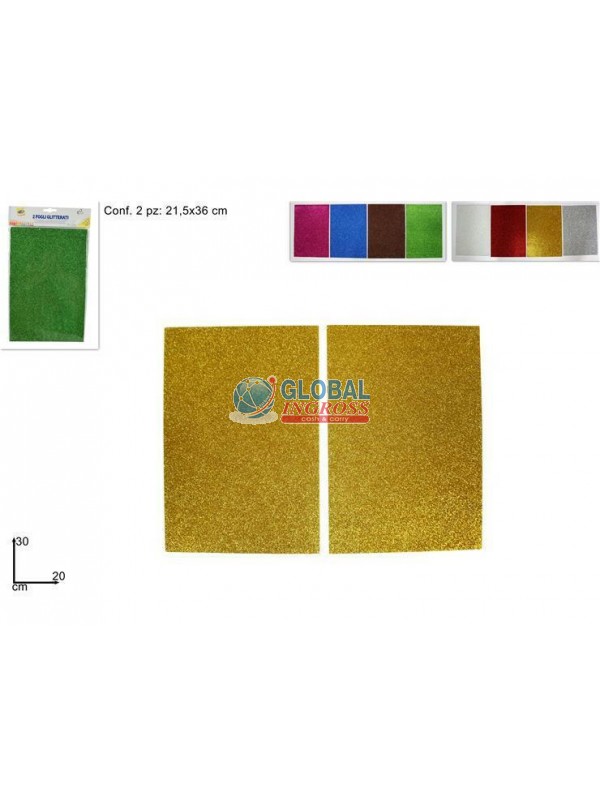 FOGLI GOMMATI GLITTER 2pz