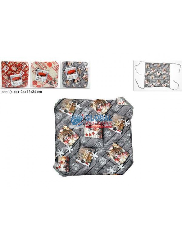 CUSCINO COPRISEDIA NATALE 4pz