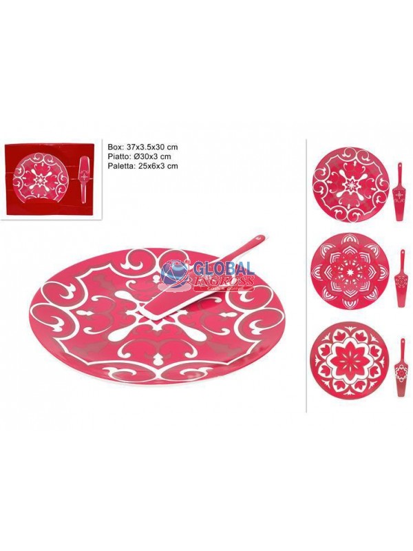 PIATTO C/PALETTA NATALEDECORO MAIOLICA