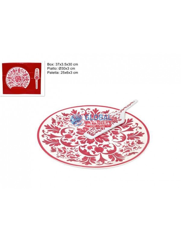 PIATTO C/PALETTA NATALEDECORO MAIOLICA