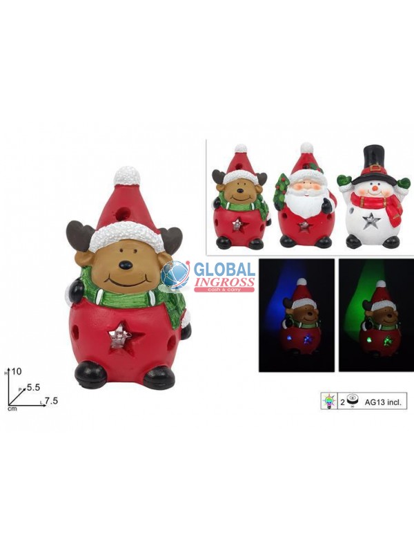 SOGGETTO NATALE 10cm C/LUCE