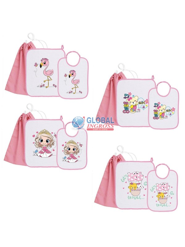 SET 3pz GIRL BAVETTA TOVAGLIETTA SACCA