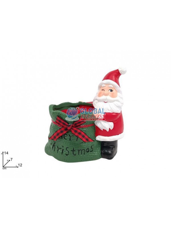 BABBO NATALE C/VASO A SACCO 7cm