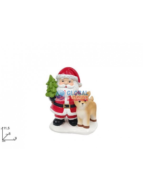 BABBO NATALE C/CERBIATTO 11cm