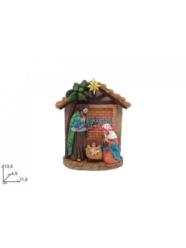 SCENARIO NATIVITA' C/CAPANNA 13cm