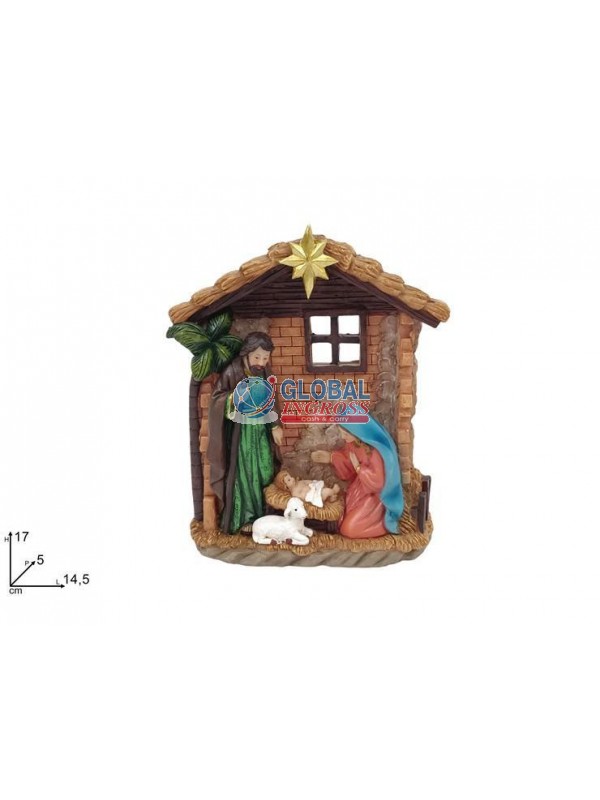 SCENARIO NATIVITA' C/CAPANNA 17cm