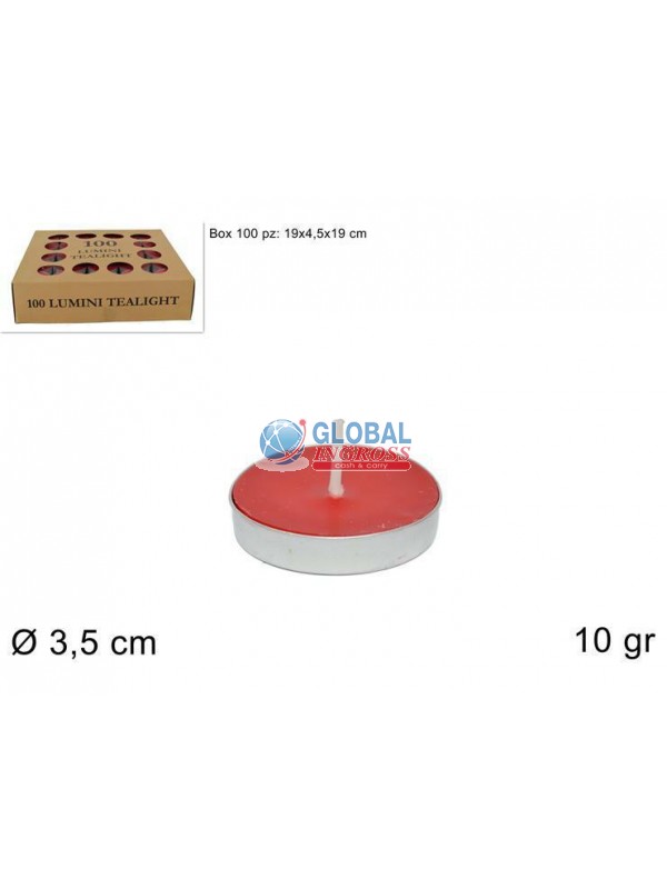 T-LIGHT ROSSO 100pz