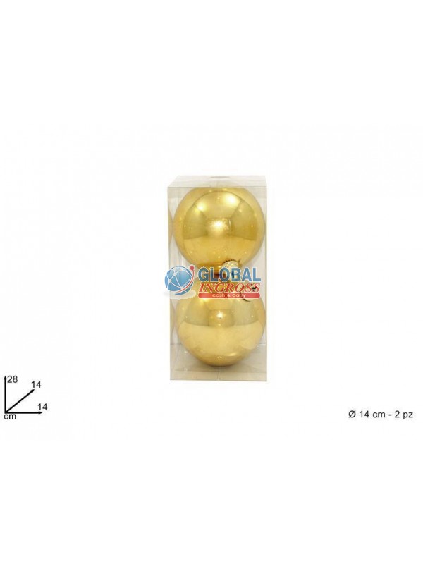 PALLE 14cm 2pz ORO LUCIDO