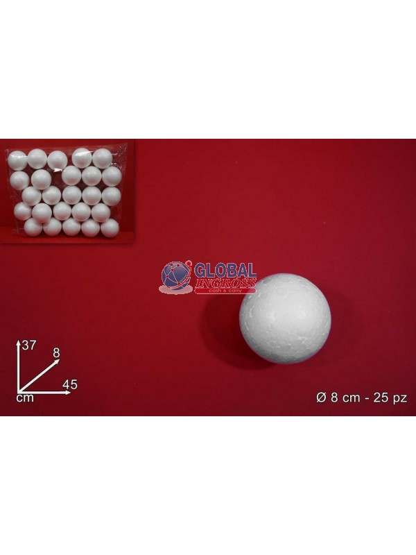 PALLE POLISTIROLO 25pz 8cm