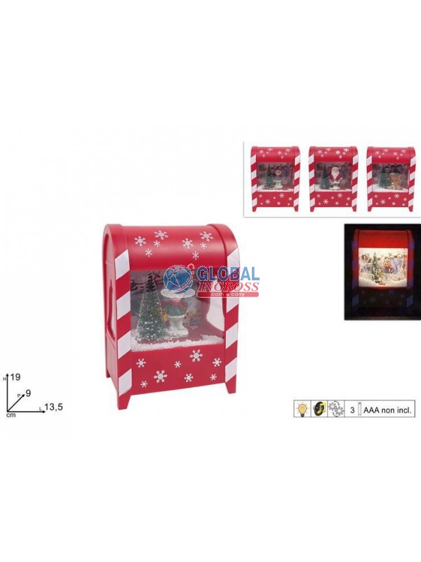 GIOSTRINA CASSETTA POSTALE 19cm C/MUSICA E MOVIMENTO