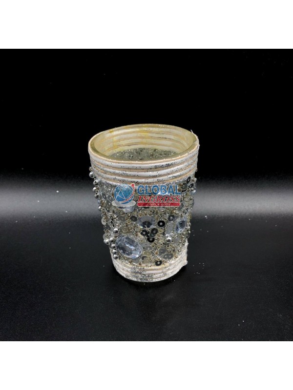 P/CANDELA BIANCO/ARGENTO 8cm