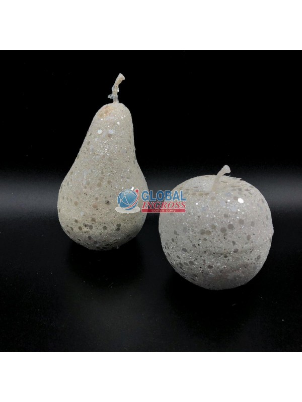 FRUTTA GLITTER BIANCO 12cm