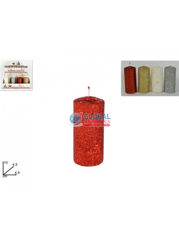CANDELA CILINDRO GLITTER 10cm