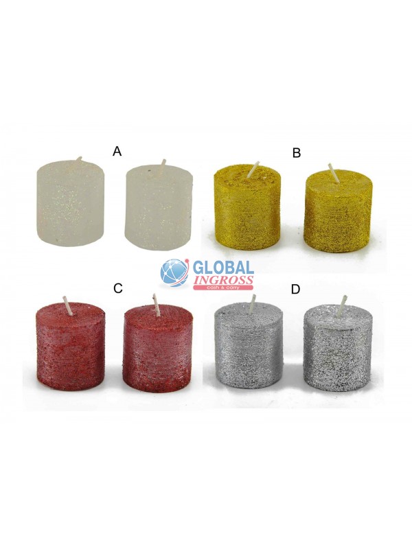 CANDELA CILINDRO GLITTER 4cm