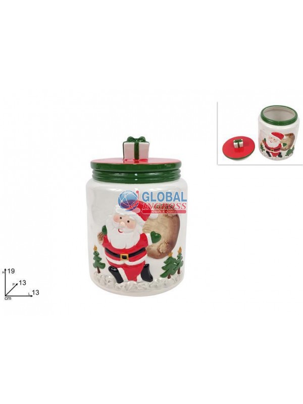 BARATTOLO CERAMICA C/BABBO NATALE 19cm