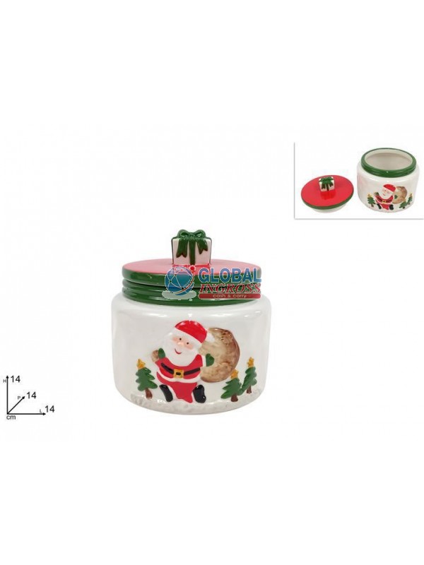 BARATTOLO CERAMICA C/BABBO NATALE
