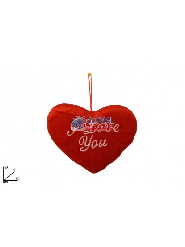 CUSCINO CUORE ROSSO I LOVE YOU 15cm