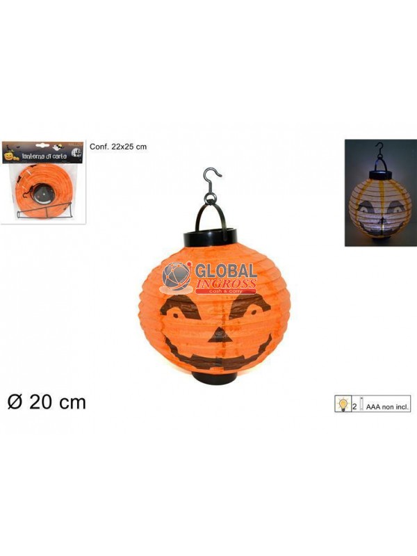 LANTERNA TONDA CARTA HALLOWEEN