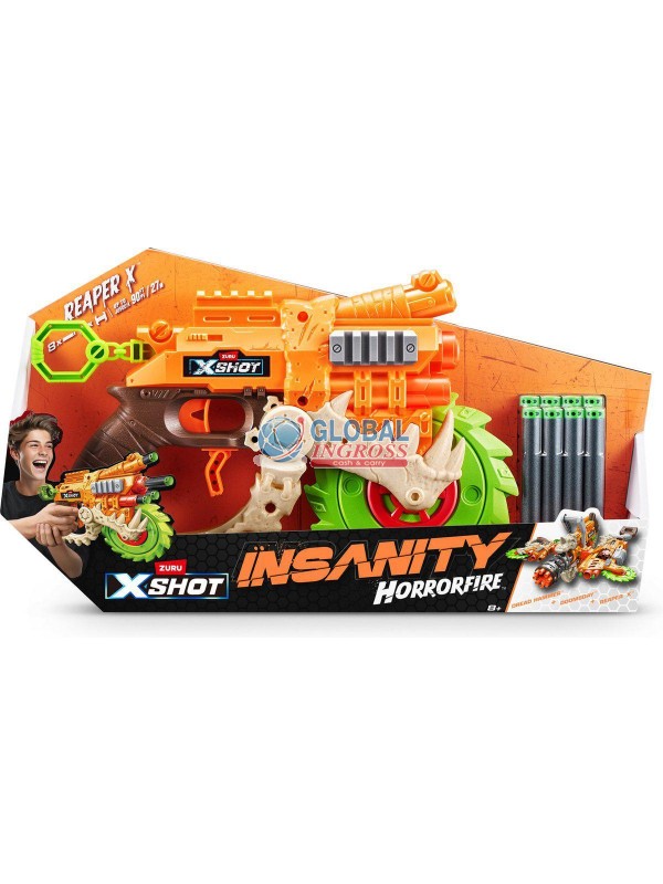 X-SHOT INSANITY HORRORFIRE + 8 DARTS