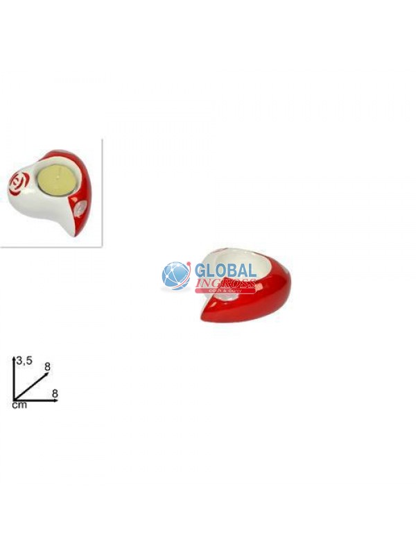 P/T-LIGHT CUORE BIANCO/ROSSO