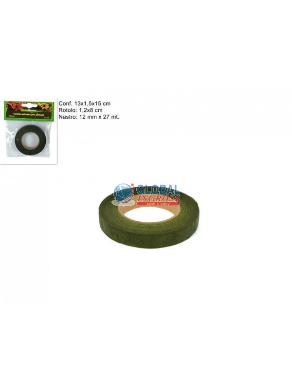 NASTRO FIORI VERDE 12mm